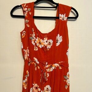 Orange Flowered Romper